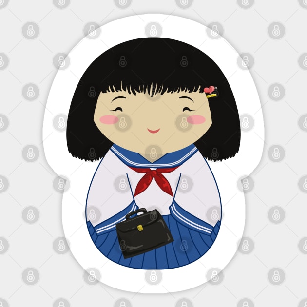 Kokeshi School Girl Sticker by Thedustyphoenix